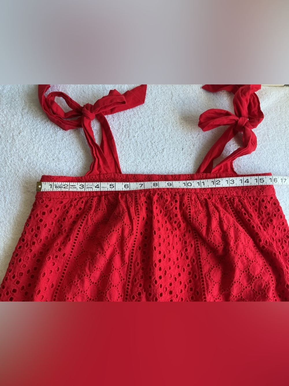 RACHEL Rachel Roy Red Eyelet Tie-Strap top - Picture 5 of 10